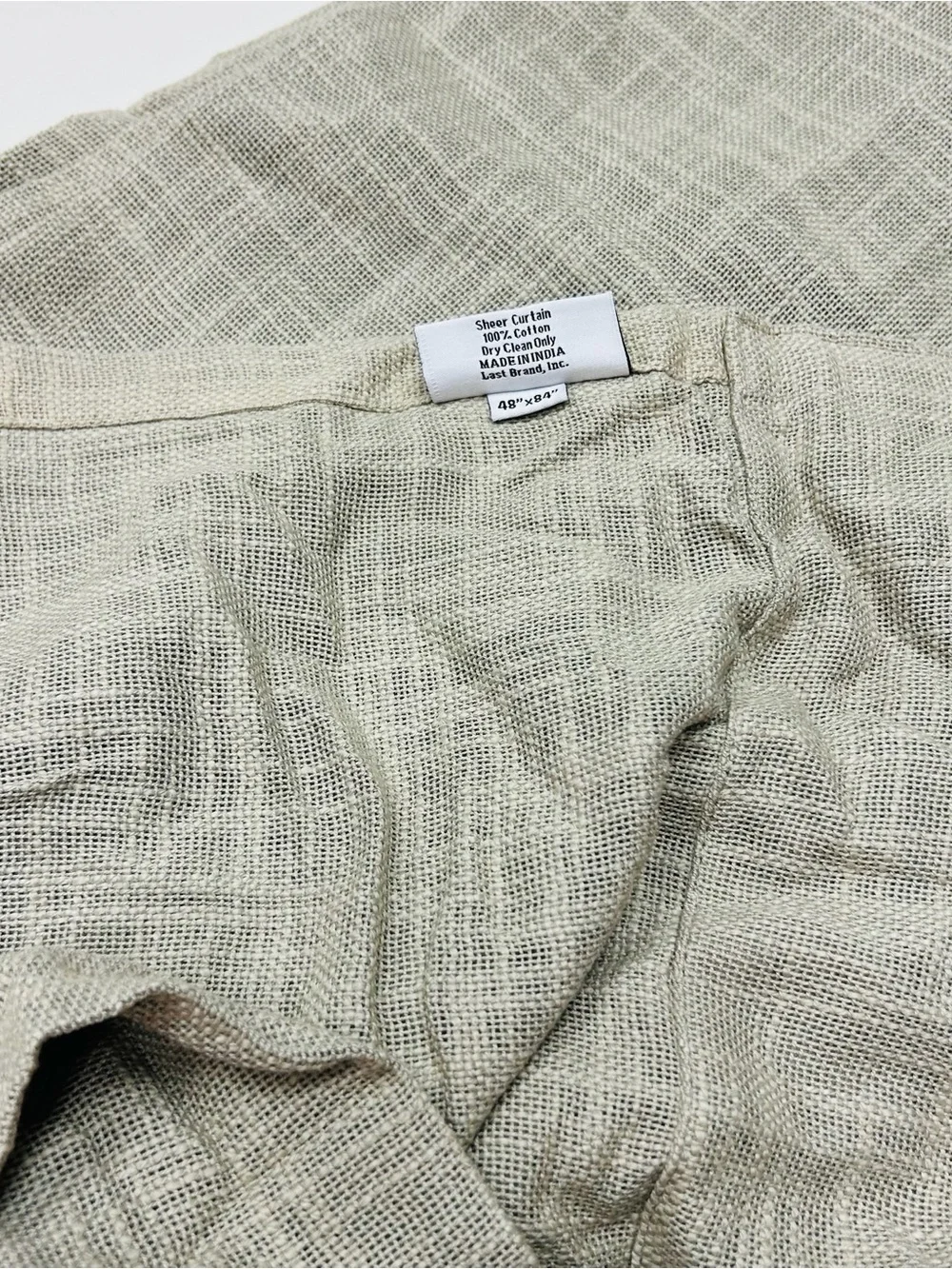 QUINCE Set Of 2 48x84 Cotton Sheer Curtains Grey 9734